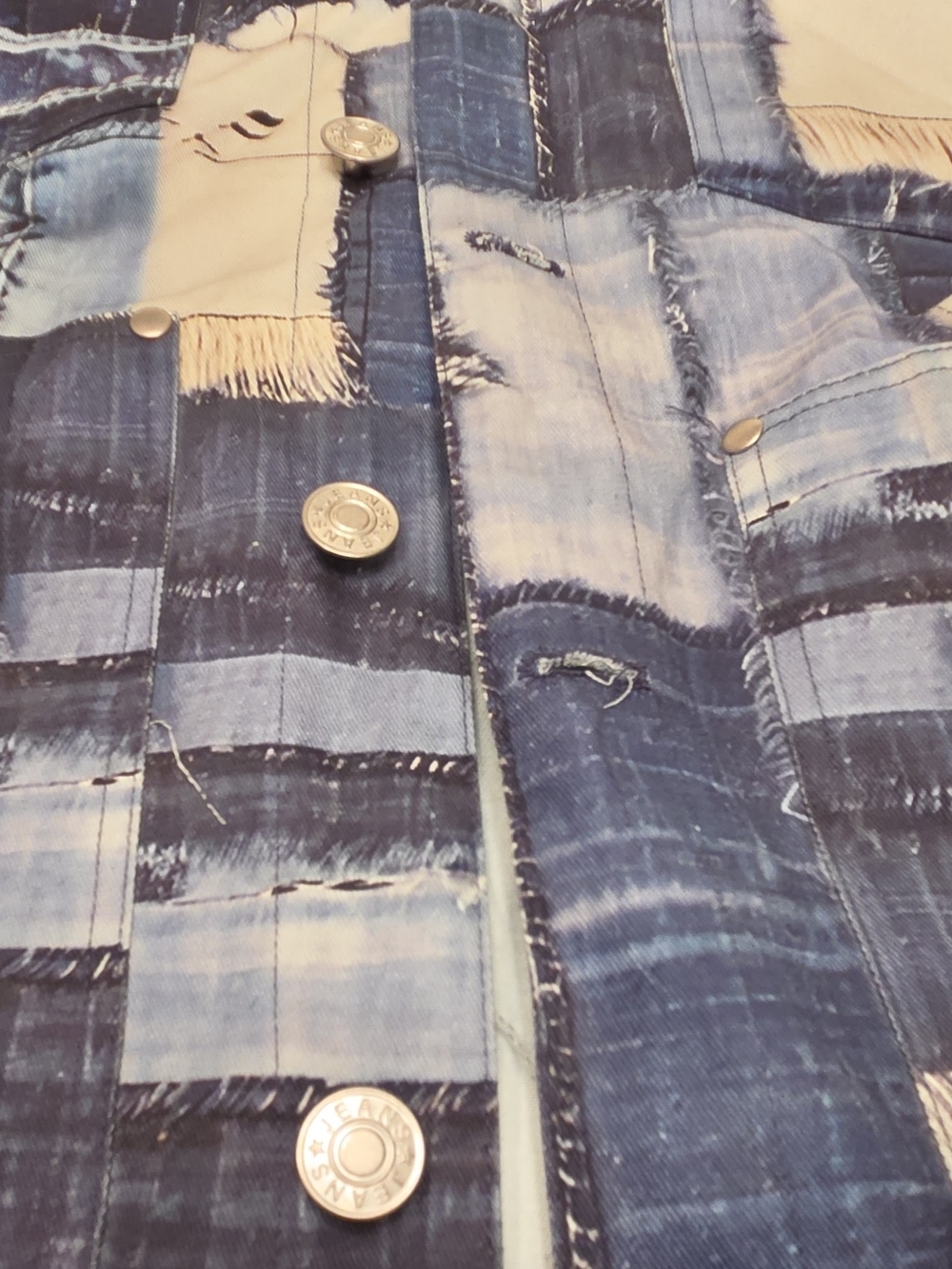 Novamen Men’s Blue Patchwork Lightweight Shirt Jacket Size M - Picture 6 of 9